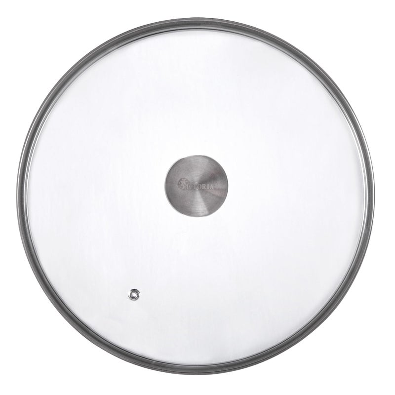 Victoria 11.5-Inch Glass Lid for Victoria Round 12-Inch Cast Iron Skillet or Pan, Custom Made for Only Victoria Brand, Internal Diameter 11.5-Inch, External Diameter 12 Inch - Image 1